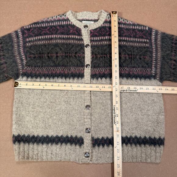 Vintage Wool Blend Striped Button Cardigan Sweater St Johns Bay L Made in USA - Picture 8 of 8